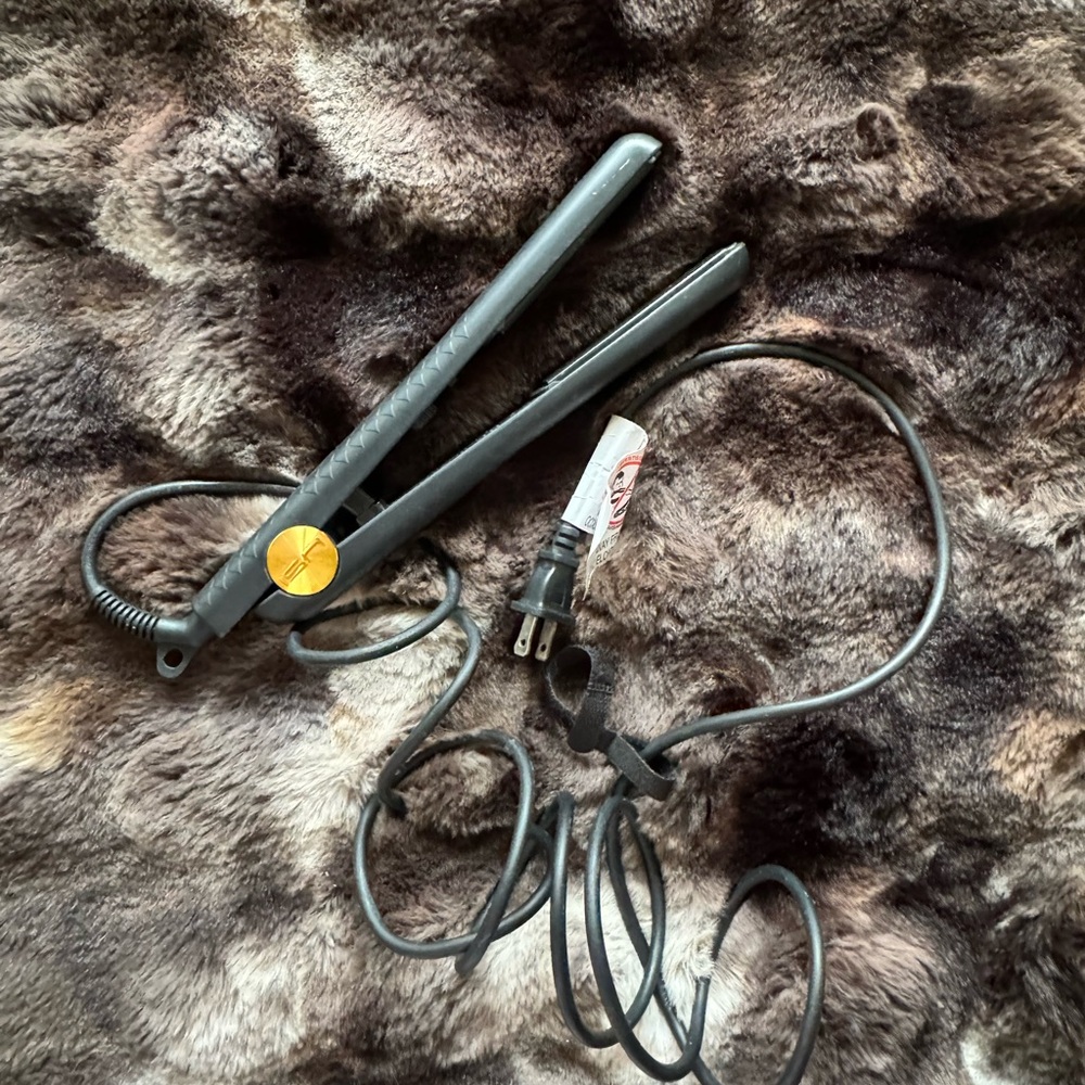 Black Hair Straightener with Gold Accent